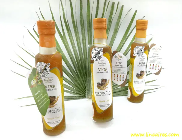 De l'huile de riz brun