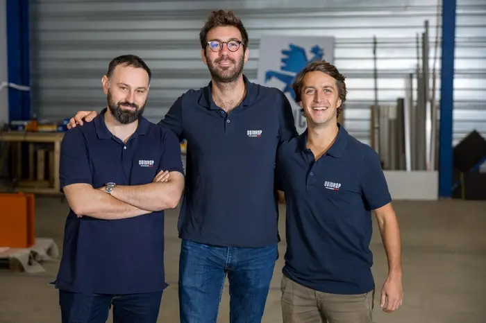 Les 3 associés dirigeant Ouidrop : (de gauche à droite sur la photo) Marc Mongis, directeur techni