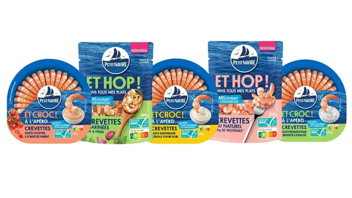 Petit navire et hop et croc crevettes