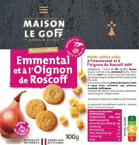 Packaging petits sablés oignons de Roscoff.