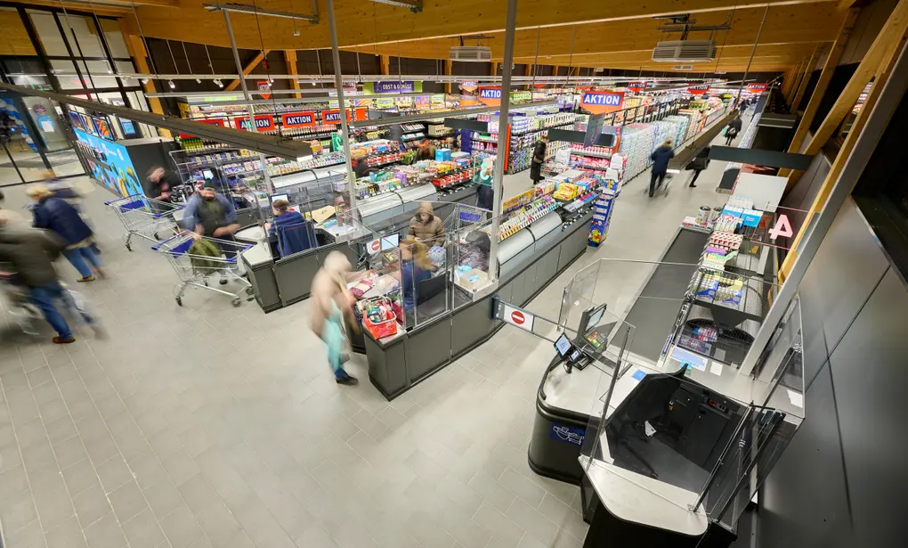 La surface de vente a été agrandie : 1.300 m² contre 800 m² pour les standards habituels d'Aldi.