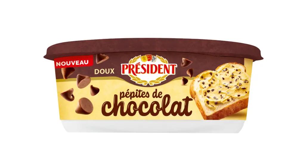 C'est la nouveauté la plus disruptive de cette vague de lancements. Lancé une première fois en 2014, le beurre aux pépites de chocolat Président 